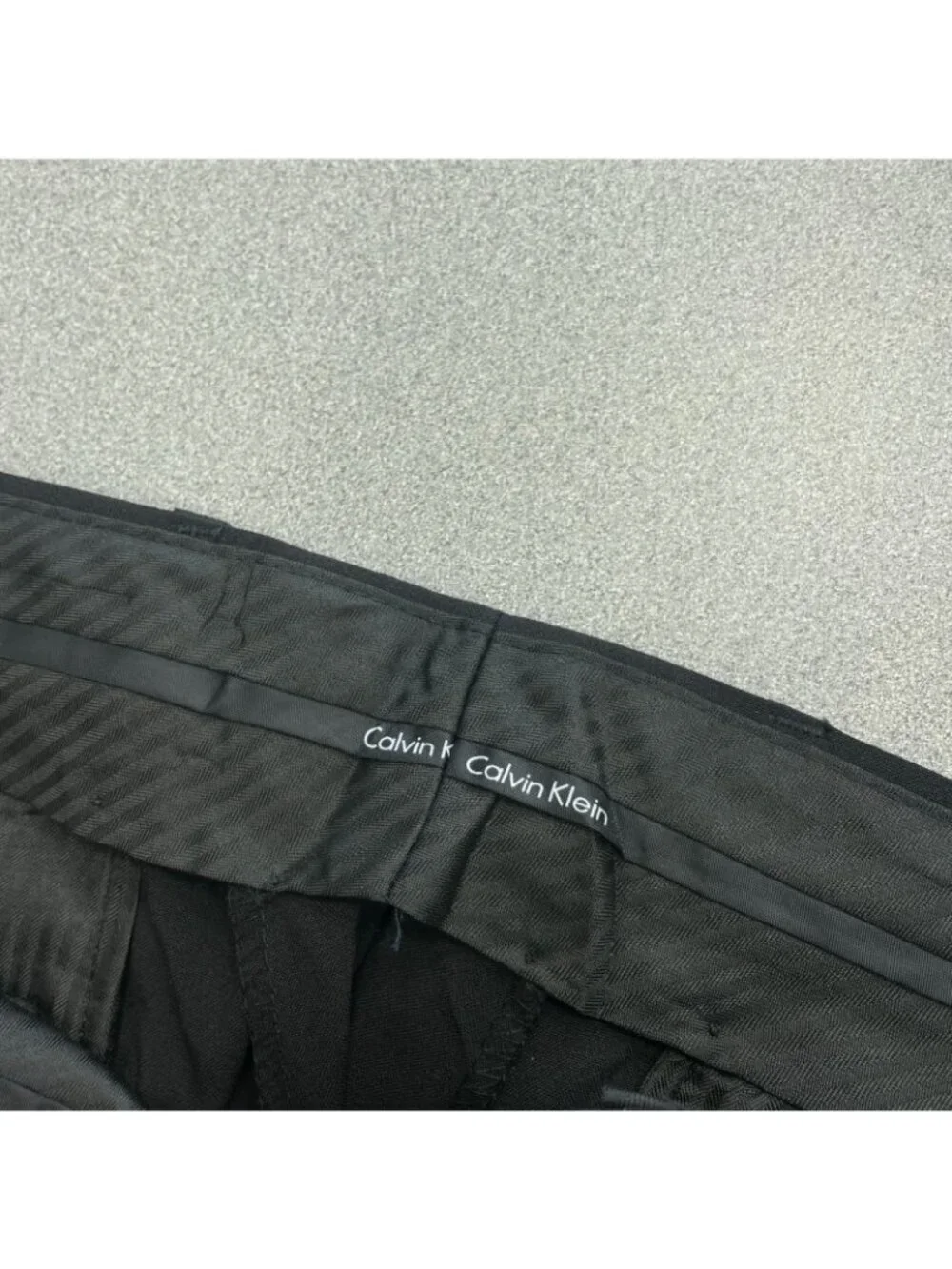 Calvin Klein Men's 36W X 30L Black Dress Pants Slim Fit Polyester Blend M1047